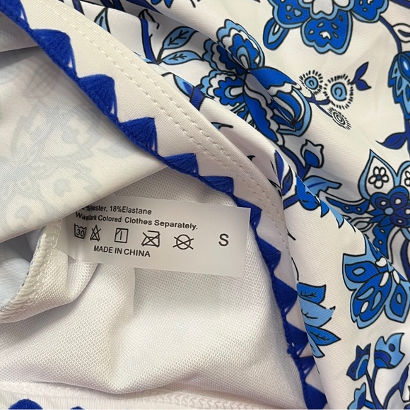 NWOT Women’s Floral Blue Bikini Set S - Picture 10 of 12